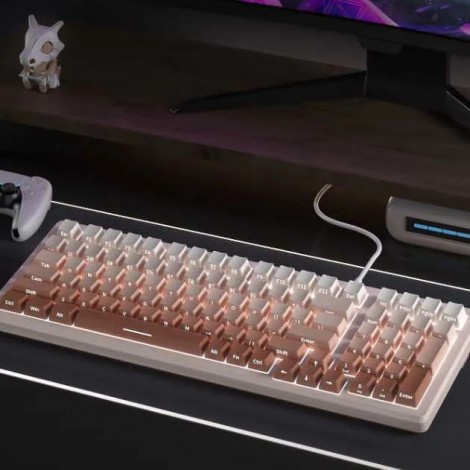 Gradient Color PBT Mechanical Gaming Keyboard Wired E-Sports Keyboard with Durable Keycaps